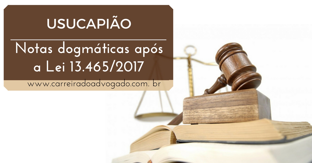 DIREITO CIVIL: Notas dogmáticas sobre a usucapião extrajudicial após a Lei 13.465/2017